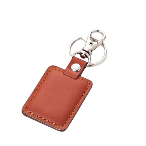 Llavero Simil Eco-cuero Café