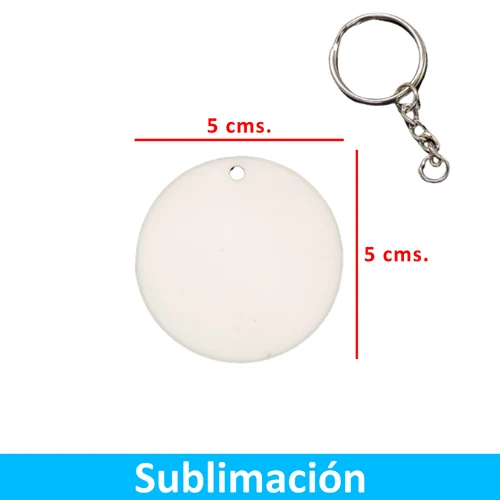 Llavero Acrílico Sublimable Redondo NI45 BLANCO