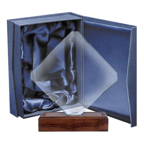 Galvano Cristal con Base de Madera BLAS 52