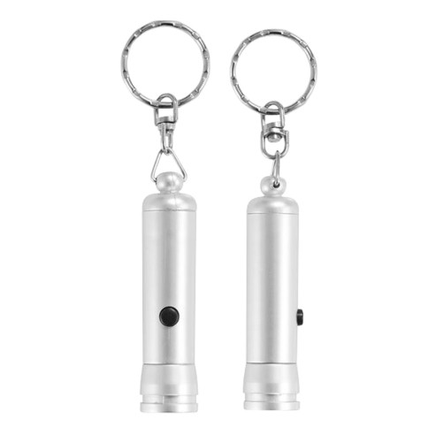 Llavero Linterna plateada LED