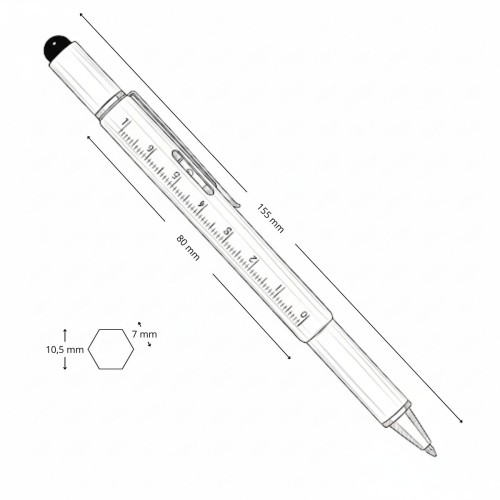 Bolígrafo MINDO con Regla y Destornilladores