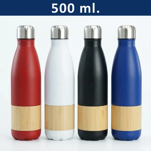 Botella Acero Inoxidable Térmica + Bamboo M201