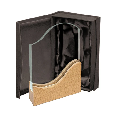 Galvano Cristal Base de Madera BLAS 26