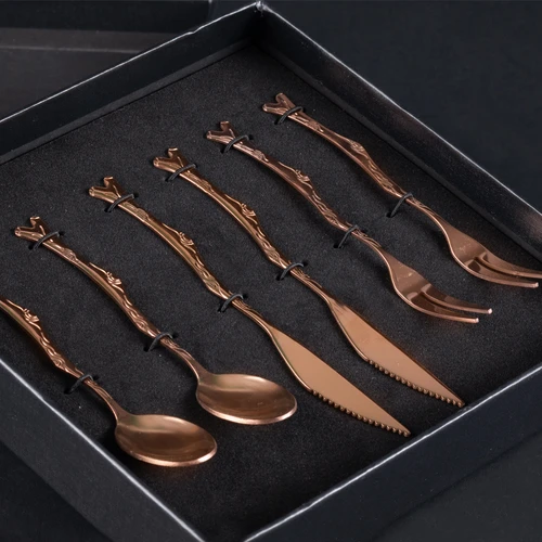 Deluxe Set de Cubiertos encobrizados para cóctel